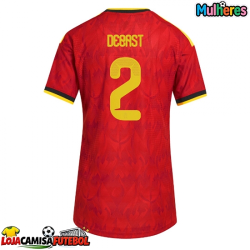 Camisa de Futebol Bélgica Zeno Debast #2 Equipamento Principal Mulheres Mundo 2026 Manga Curta